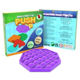 Desire Deluxe Push Fidget Pop Toys Pack for Kids - Sensory Anxiety Stress Relief Push It Autism Toy for Girls & Boys – Gift Retail Box