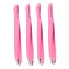 FOMIYES 4pcs Eyebrow Tweezers Stainless Steel Diagonal Tweezers Comb for