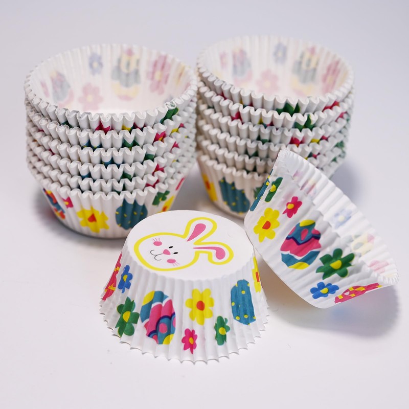 300 pieces muffin cases paper Easter egg colours rabbit muffin