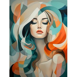 Kaliosy 5D Diamond Art Kits for Adults Woman Color by Number Kits, Diamond Painting Art Girl DIY Full Drill Crystal Craft Cross Stitch Embroidery Decoration (12x16 inch)