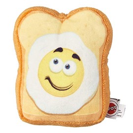 Fun Food Eggs On Toast 4.75" Soft Plush Dog Toy