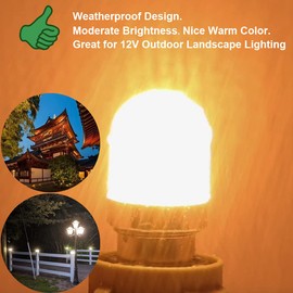 Makergroup 1141 BA15s Bayonet LED Bulbs 12V, Weatherproof 1156 S8 Landscape Light Bulb, 1W Warm White Color 2700K for RV and Outdoor Lighting Path Deck Lights Pack of 6