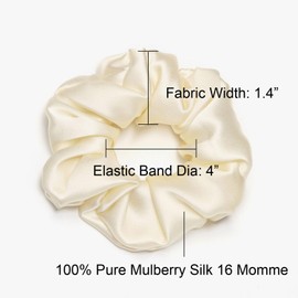 3 Pack Silk Hair Ties for Hair, 100% Pure Mulberry Silk, 16 Momme Hair Bobbles with Elastic Band, Silk Hair Ties, Hair Ties for Women and Girls