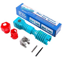 24-in-1 Multifunctional Faucet and Sink Wrench – with Labor-Saving Features, Precision Slotting for Tight Spaces – Ideal Plumbing Tool for Kitchens, Bathrooms, Toilets, and Sinks (24 in 1 Blue)