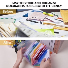 2 Pack Flash Card Holder Rainbow 13 Pockets A6 Accordian File Organiser for Cards, Coupons, Receipt, Tax Item, Mini Ticket Expanding Folders, Expandable Portable Folder