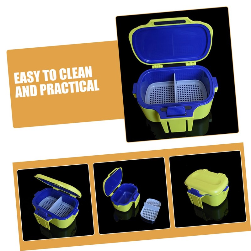 BUGUUYO Dual Layer Fishing Bait Holder Container Capacity Worm Storage