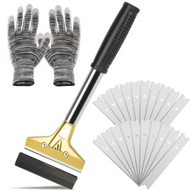 Razor Blade Scraper, 4 In Floor Scraper Tool with 20PCS Extra Metal Blades, Paint Scraper Ideal for Cleaning Stove Top, Windows, Glass, Tiles, Wall, Labels