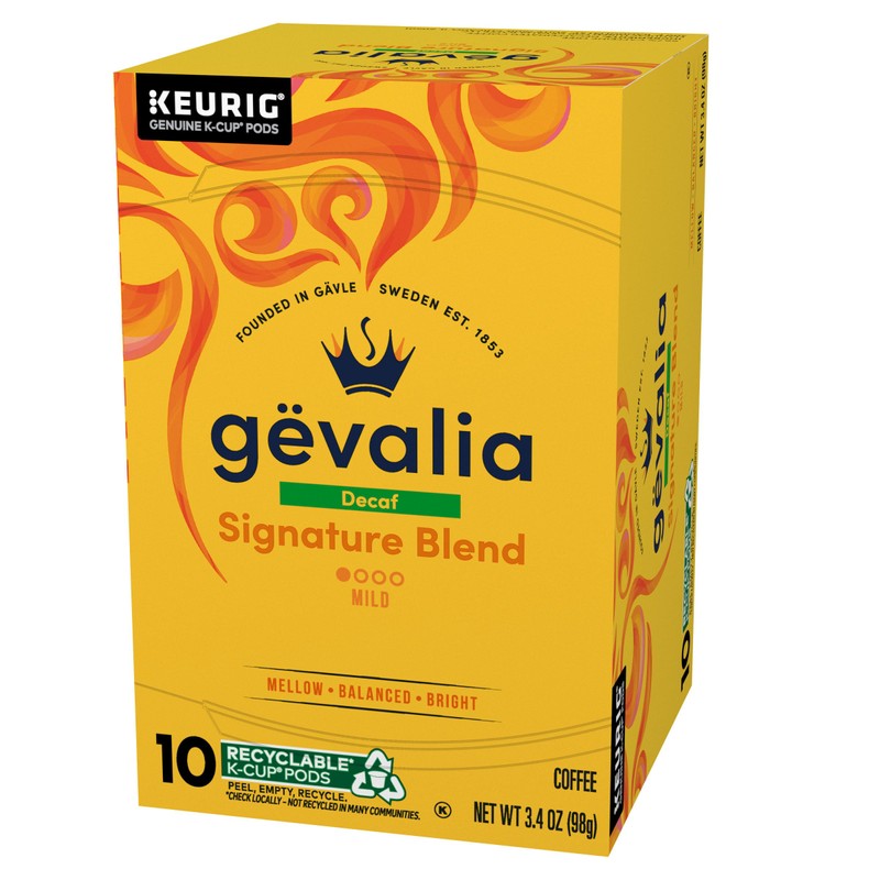 Gevalia Signature Blend Decaf Mild Light Roast K-Cup Coffee Pods,