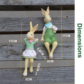 BRMM MIA Garden Statues Garden Ornaments Couple Rabbit Outdoor Statues Garden Decorations Garden Animal Sculpture (Rabbit)