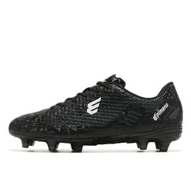 EPIMENO Women's Soccer Cleats for Men Lightweight Outdoor Rugby Football Shoes with Enhanced Grip and Comfort Black/Grey