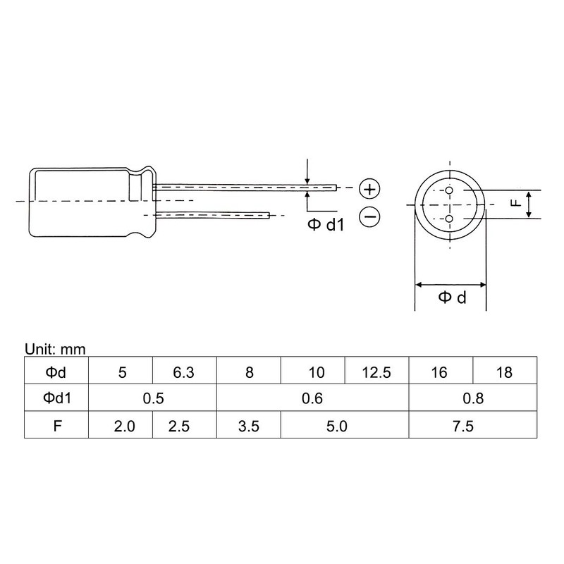 uxcell 100uF 35V Capacitor, Aluminum Electrolytic Capacitors 105C High Temp