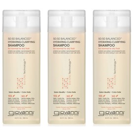 GIOVANNI ECO CHIC 50:50 Balanced Hydrating Clarifying Shampoo - Leaves Hair pH Balanced for Over-Processed Hair, Provides Moisture & Protection, Salon Quality, No Parabens - 8.5 oz (3 Pack)
