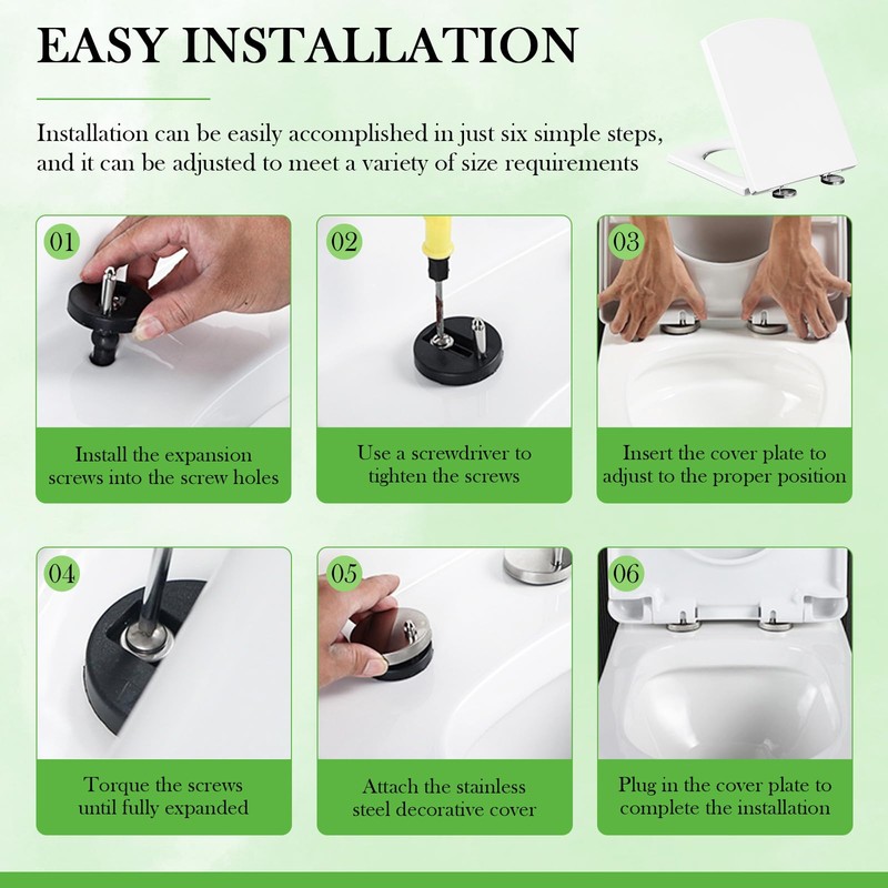 Quiet Close Toilet Seat - Multifunctional PP Material, Slow-Close Mechanism