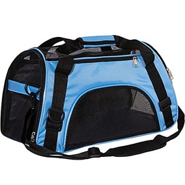 MuchL Cat Carrier Pet Travel Bag Soft-Sided Pet Travel Carrier for Medium Cats Small Cats Puppy Comfort Portable Foldable Dog Cat Pet Carrier Airline Approved (Medium, Blue)
