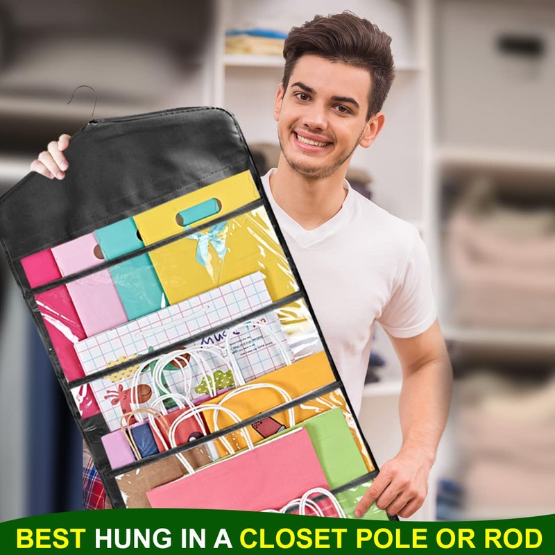 ProPik Hanging Double Sided Gift Bag Storage Organizer with Multiple