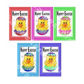 Happy Easter Chicks in Eggs Card Toppers Craft Embellishments Handmade x 5