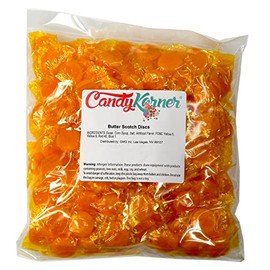 Butterscotch Discs - Hard Candy Butter Scotch Disks - Individually Wrapped Butterscotch Discs 3 Pound (48 Ounces) By CandyKorner