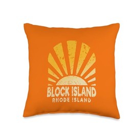 Block Island RI - Sunny Block Island Rhode Island Throw Pillow