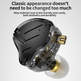KZ ZS10 Pro X in Ear Earphone, Upgraded 4BA 1DD KZ Headphone Multi Driver in Ear Earphone IEM with Alloy Faceplace Detachable Silver-Plated Recessed 0.75mm 2Pin Cable for Audiophile (Dark, with Mic)