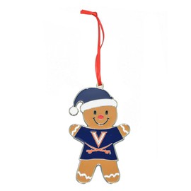 Virginia Cavaliers (UVA) Gingerbread Man Metal Christmas Ornament
