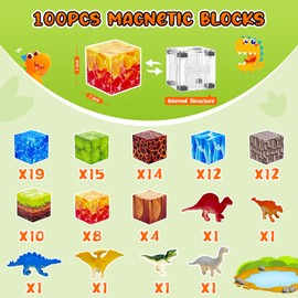 Magnetic Building Blocks Toys for Kids: 100PCS Magnetic Building Cubes for Kids Ages 3-8 as Christmas Birthday Gifts - 1 Inch Magnet Toys for Boys Girls 3+