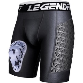 Legendfit Men Baseball Sliding Shorts w/Cup Athletic Padded Compression Underwear Protector Support Football Lacrosse Cricket