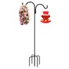 Gtongoko Double Shepherds Hook for Outdoor, 76 Inch Bird Feeder