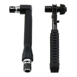 Mini kit de llave de carraca E-outstanding 1 juego negro de 90 grados de doble accionamiento ángulo recto de 1/4 pulgadas de doble cabeza y llave de enchufe en forma de L