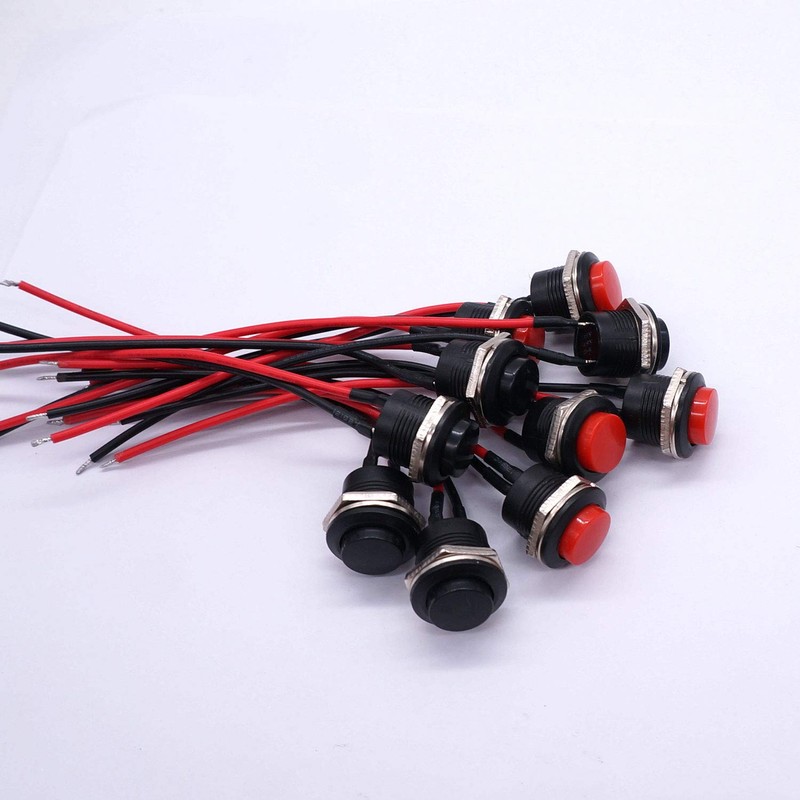 weideer 10pcs 16mm Momentary Push Button Switch SPST AC250V/3A AC125V/6A