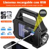 Linterna Recargable Solar | 6 Modos | 1000 Lúmenes |