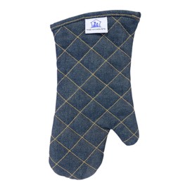 Sterling Sports® Oxford Denim Apron Cotton Indigo 70 x 80 cm- Denim Double Oven Glove Indigo 17 x 90 cm- Pot Holder-Gauntlet-Oxford Vintage Denim Place-mats (Gauntlet)