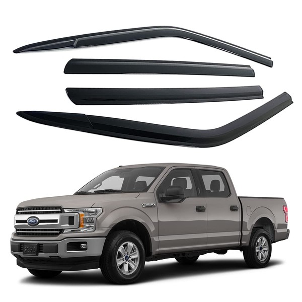 AUTOCLOVER Tape-On Rain Guards Window Visors 4 Pcs Set for