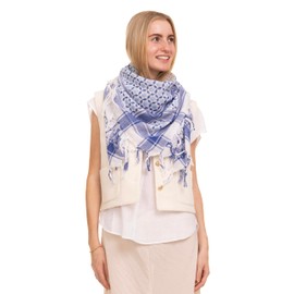 Sudra Jewish Scarf - Mosaic with Fringes for Men and Women - Versatile Premium Fabric Wear as Neck or Head Scarf for Everyday, Special Occasions, or Unique Gift for Everyone