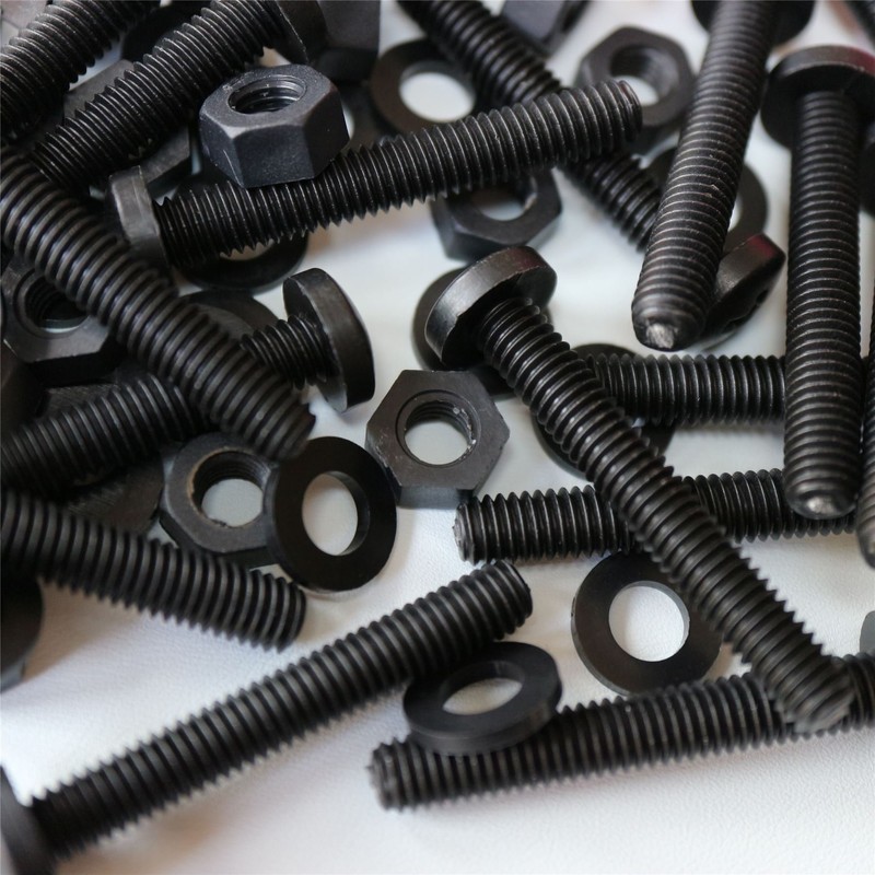 20 x Black Pan Head Screws Polypropylene (PP) Plastic Nuts