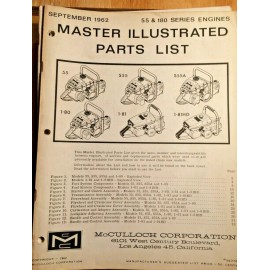McCulloch Models 55 & 1-80 Chainsaw Master Illustrated Parts List Sept 1962