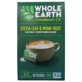 Whole Earth Stevia Leaf & Monk Fruit Natural Sweetener Blend  - Non-GMO - 0 Cal - 20