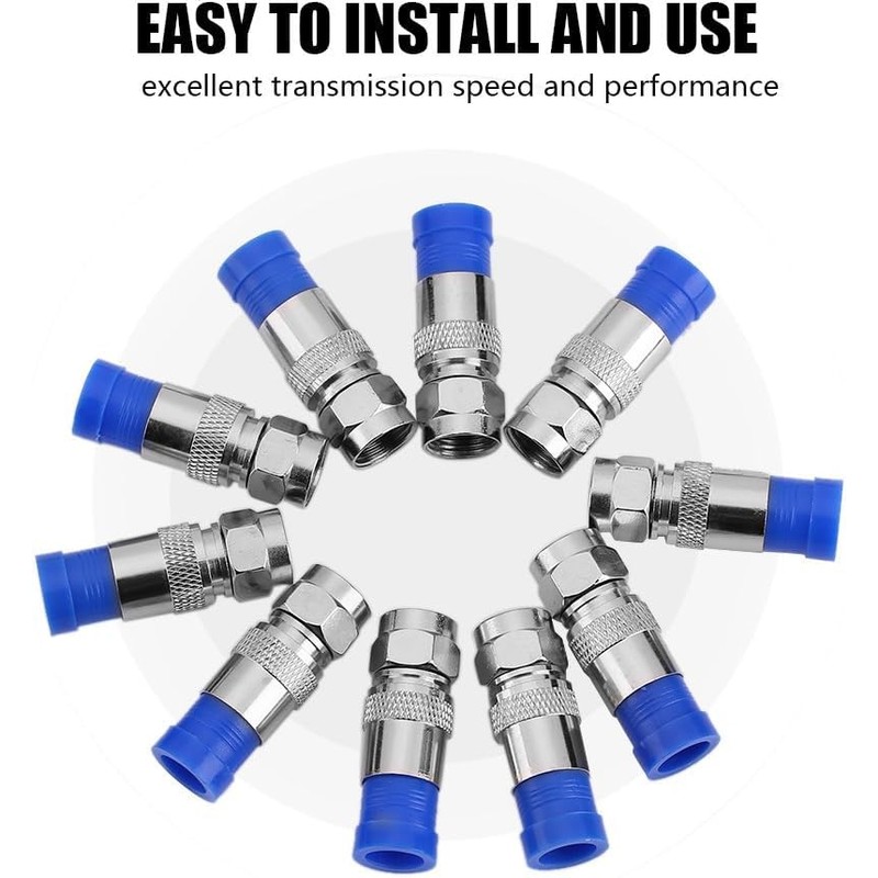 20Pack RG6 F Type Connector Coax Coaxial Compression Fitting,F Type