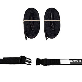 EZ-Xtend Adjustable Boat Cover Tie Down Straps w/Delrin Quick Release Buckles - Heavy Duty 1" Polyester Webbing 4500 lb Break Strength - 250 lb QR Buckle - Boat Accessories - 2 Pack (12 Feet, Black)
