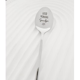 Grandpa Grandfather Gift Spoons from Granddaughter Grandson Good Morning Grandpa Ice Cream Spoon for Papa Granddad Birthday Christmas Gifts for Grandpa Coffee Tea Lover Gift Spoons