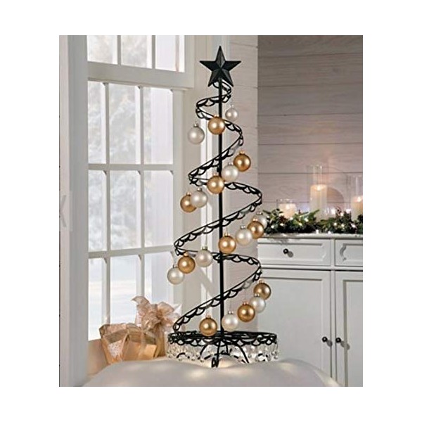 36" Spiral Ornament Christmas Tree (Black)