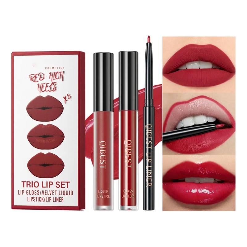Set De 3 Labiales Labiales Larga Duracion Labios Impermeable