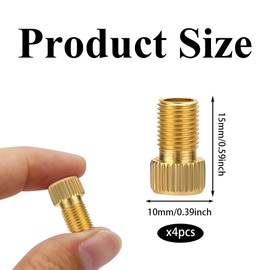 4 Pcs Bike Bicycle Pump Adapter Valve Copper Adapter Presta Valve Adapter Bike Pump Adaptorr Cycle Accessory Needle Converter(15mm)