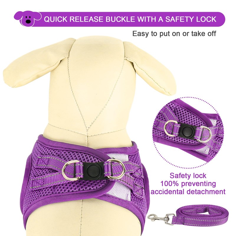 YIMEIS Dog Harness and Leash Set, No Pull Soft Mesh