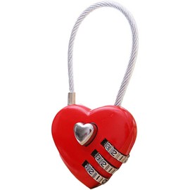 Mini Love Heart Lock,Red Heart Padlock, Mini Code Lock, Wire Rope 3-Digit Code Combination Padlock for Travel Bags/Suitcase/Lockers/Backpacks/Jewelry Boxes
