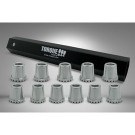 TORQUE Remover Tool Socket w/ 10 Pack Starlight Lug Nut Covers for Semi Truck 33 mm Lug Nuts (Universal Fit) for Volvo & Peterbilt & Kenworth & Mack & Freightliner Semi Trucks (TR10259)