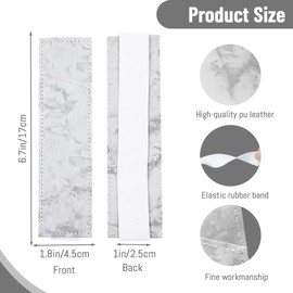 Adjustable Elastic Band Pen Holder for Two Pens, Pen Sleeve Pouch, Pencil Holder, Color PU Leather Pen Sleeve Case for Hardcover, Journals, Notebooks, Planners (Gray)