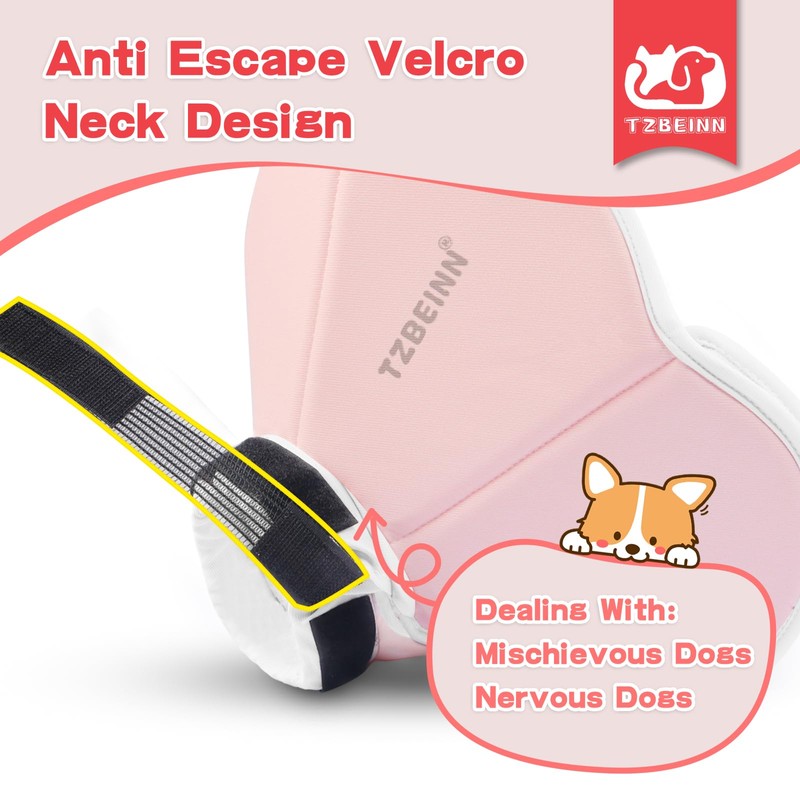 Soft Small Dog Cone Collar Alternative, Adjustable Protective Dog Head