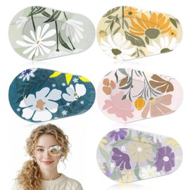 Hecila 20PCS Eye Patches for Adults Disposable Eye Patches Adhesive Eyepatch 5 Style Vintage Boho Flower Gentle Removal Eyepatches Breathable Material Light Blocking Cotton for Lazy Eyeball Latex Free
