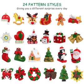 Toyvian Countdown Christmas Counter with 24 Christmas Decorations Christmas Tree Decoration