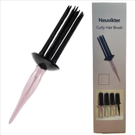 Neuvikter Cepillo Para Cabello Rizado Con 17 Dientes, Cepillo Definidor De Rizos, Peine Rizador, Perfecto Para Peluquería Y Uso Doméstico (Rosa)